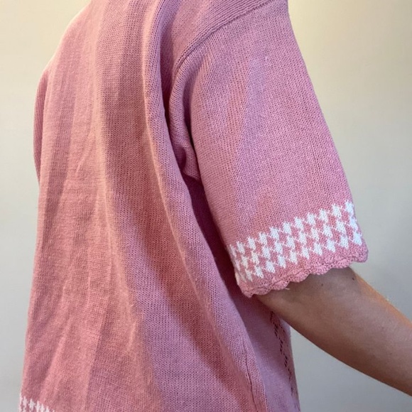 Vintage knit floral embroidered cardigan - Picture 3 of 5